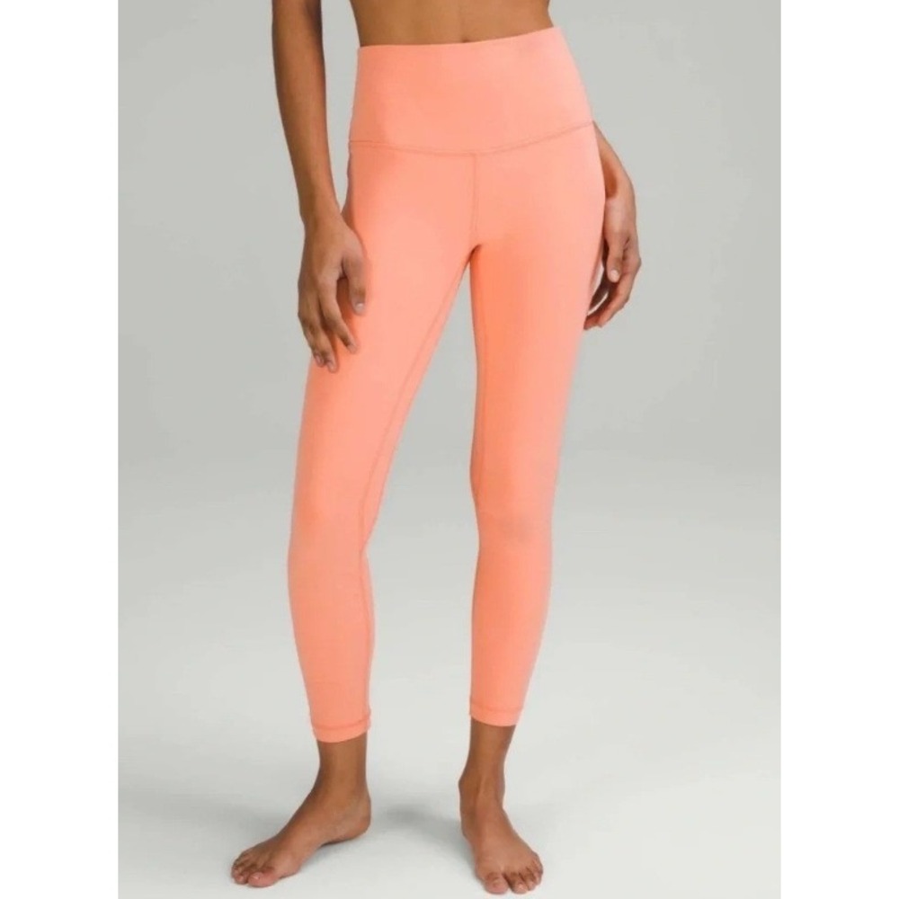 Lululemon Align High-Rise Pant 28" Leggings Sz 0 Peach Orange Nulu Yoga
